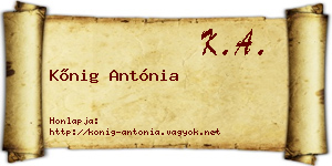 Kőnig Antónia névjegykártya